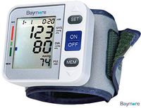 Baymore Digital Blood Pressure Monitor Wrist Cuff, Automatic BP Control Monitoring System with Large LCD Display, Adjustable Portable & Clinically Proven, Measures Heart Rate Pulse Hypertension