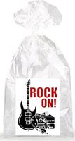 Rock On! Black Guitar Party Favor Bags with Ties - 12pack!