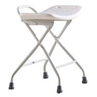 LBSX Shower & Bath Chair with Arms, Quick & Easy Tools Free Assembly, Lightweight & Seat Height Adjustable, Great for Travel