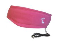 Tooks SPORTEC Band (Fleece) - Headphone Headband with Built-in Removable Headphones - Color: Pink, Soft 100% Micro Fleece Keeps You Comfortable from Sports to Sleep