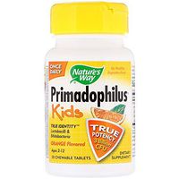 Primadophilus Kids Orange Lactobacilli Bifidobacteria 3 Billion CFU Ages 2-12 30 Chewable Tablets