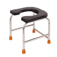 XWZJY Potty Chair Bedside Commode Seat Portable Toilet Waterproof Safety Steel Frame with Non-Slip Leg Pad Comfortable Cushion for Adults