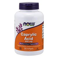 NOW Supplements, Caprylic Acid 600 mg, Medium-Chain Triglycerides, 100 Softgels