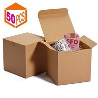 MESHA Kraft Boxes，Paper Gift Boxes with Lids for Gifts, Crafting, Cupcake Boxes,Boxes for Wrapping Gifts,Bridesmaid Proposal Boxes (Brown-50Pcs)