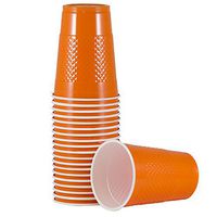 JAM PAPER Plastic Party Cups - 16 oz - Orange - 20 Glasses/Pack