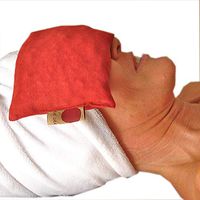 Hot Cherry Eye Pillow (Red Denim, Natural-Dyed) Cherry Pit Pillow, Natural Moist Heat Relieves Muscle Pain, Tension Relief, Headaches, Arthritis, Hot/Cold Therapy, Microwavable