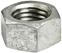 Steel Hex Nut, Hot-Dipped Galvanized Finish, Grade 2, ASME B18.2.2, 3/8"-16 Thread Size, 9/16" Width Across Flats, 21/64" Thick (Pack of 100)