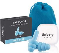 Ear Pugs for Sleeping, 2 Pairs Noise Cancelling Sound Blocking Earplugs Reusable Noise Reduction for Musicians Concerts Silicone with Storage Bag, Blue
