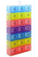 7 Days Pill Organizer Tablet Box Weekly Medication Holder Case Daily AM Morning Noon PM Night Container Compartments Detachable Dispenser (6018)