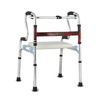 Auxiliary Walker Aluminum Armrest Folding Elderly Disabled Walking Stick Four Feet Rehabilitation 2 Color 53cm 45cm 74cm FANJIANI (Color : Red)