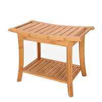 Bathroom Stool Shower Stool Bathroom Anti-Slip Stool Elderly Bath Stool Creative Bamboo Stool Pregnant Woman Shower Chair Non-Slip Waterproof Stool (Color : Yellow, Size : 336046cm)