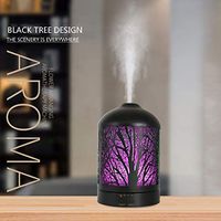 Essential Oil Diffuser Aromatherapy Metal Diffuser for Essential Oils Cool Mist Humidifier Vintage 7 Color LED Nightlight USB Mini 120ml for Home Gift Idea(Black)