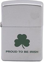 Zippo Personalized Message Engraved Customized Gift for Him for Her Proud to Be Irish Indoor Outdoor Windproof Lighter