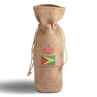 Cotton Custom Wine Gift Bag Guyanese Princess Crown Countries Housewarming & Party Accessories Jute Burlap Drawstring Design Only