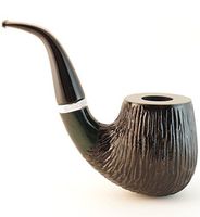 Mr. Brog Churchwarden Tobacco Pipe - Model No: 300 Dyktator Green Ebony Rusticated - Pear Wood Roots - Hand Made