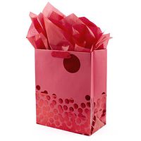 Hallmark 13" Large Gift Bag with Tissue Paper (Red Foil Dots) for Christmas, Birthdays, Valentines Day, Sweetest Day or Any Occasion