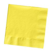Club Pack of 500 Mimosa Yellow Premium 3-Ply Disposable Beverage Napkins 5"