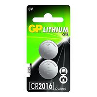 GP CR2016 3V Lithium Button Cell Battery (2/pack)