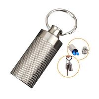 Titanium Pill Box Mini Keychain Pill Holder Case Container Emergency Pill Fob for Outdoor Travel, Waterproof, Light Weight (1)