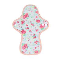 Luckypads Certified Organic Cotton Reusable Washable Cloth Menstural Pads, No Fragrance and Chemical, Customizable Absorbency for Period Needs (Regular, Red Flower)