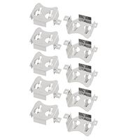 uxcell 10Pcs Silver Tone Metal LR44 / SR44 /AG13 Lithium Button Coin Battery Plate