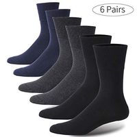 Forcool Non Binding Cushion Crew Dress Cotton Diabetic Socks for Men and Women, Large, 2 Pairs Dark Gray&2 Pairs Black&2 Pairs Navy Blue