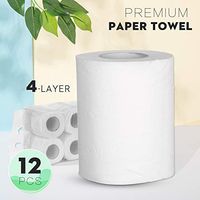 Blusea 12pcs Paper Towels, Soft Toilet Paper, Household 4-Layer Paper Towels, Soft Skin-Friendly Paper Towels Suitable for Outdoor Indoor Office Restaurant School