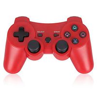PS3 Controller Wireless Double Shock Gamepad for Playstation 3, Sixaxis Wireless PS3 Controller with Charging Cable,Compatible with Playstation 3 (RED)