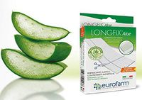 LongFix Aloe: 20 x 2 1/3 Inches Continuous Adhesive Plaster in White Non-Woven with Central, Non-Adherent and Antibacterial Aloe Vera, Promotes Healing 0.5 Meters x 6 Centimeters. Made in Italy