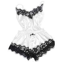 Viviplus 2Pc Women Lingerie, Sexy Lace V-Neck Babydoll Nightdress Nightgown Sleepwear Underwear Set Satin Pajamas Sling + Shorts 2019 New Clothing