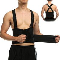 KIWI RATA Back Brace Support Belt with Suspenders Back Brace - Removable Shoulder Straps Lumber Belt for Lifting, Weightlifting Work, Lower Back Pain - Unisex Size for Men & Women