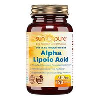 Sun Pure Premium Quality Alpha Lipoic Acid 600 Mg Capsules, 120 Capsules Glass Bottle -*Powerful Antioxidant -*Helps Neutralize Free radicals -*Supports Metabolism & Energy Production