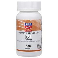 Rite Aid Iron Supplement, 18 mg - 100 Tablets | Iron Supplement for Women and Men