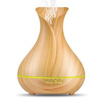 OliveTech Essential Oil Diffuser,Wood Grain 400ml Ultrasonic Cool Mist Humidifier with 7 Color LED Lights Changing and Waterless Auto Shut-Off for Home Office Bedroom Baby Room