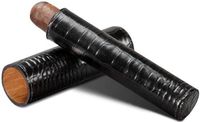 Brizard & Co Croco Black Leather Single Cigar Holder