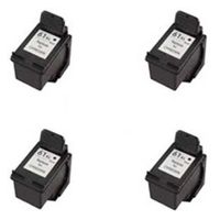 Amsahr 61XLBK(CH563WN) HP HP61XL, 1050, 2050 Remanufactured Replacement Ink Cartridges, 4-Pack, Black
