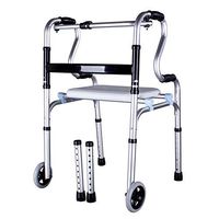 HANGERÂ Healthcare Folding Lightweight Aluminium Walking Frame With Wheels Can Sit Down, B