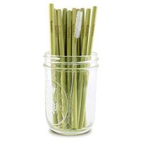 IBAMBO (BIKO) 12 Pack Natural Bamboo Drinking Straws - Eco-Friendly, Sustainable, Reusable Bamboo Straws -8 inch Straws with Straw Cleaner -Biodegradable Alternative to Plastic Stainless Steel & Glass