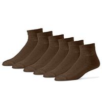 Diabetic Socks for Men - Mens Circulatory Socks - Medical Socks for Neuropathy, Edema, diabetes - 12 Pack Size 13-15 - Made in the USA (Brown)