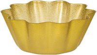 Creative Converting Fluted Plastic Serving Bowl, Glitz Gold, Small