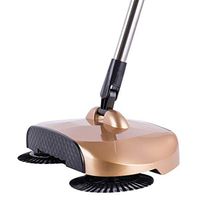 Cyt Hand Push Broom Dustpan Sweeper Household Combined Vacuuming Non-Electric Adjustable Length (color : Gold)