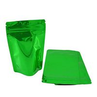 100 Pcs Colorful Stand Up Zip Lock Bags Pouch,Mylar Aluminum Foil Standing Zipper Plastic Pouches Bags Bottom Gusset Pouch Keep Aroma Zip Lock Bags (Green, 8.5x13x2.5 cm(3.35"x5.12"x0.98"))