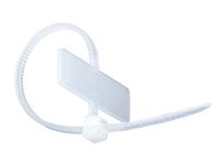 Monoprice Marker Cable Tie 4 inch 18LBS, 100pcs/Pack - White