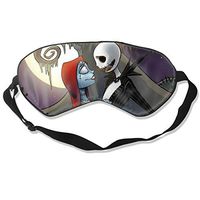 JINUNNU Mulberry Silk Sleep Mask and Blindfold Jack Skellington Halloween Love Comfortable and Super Smooth Eye Mask with Adjustable Strap
