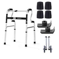 OUG Wheel Walker with Armrest Support Pad, Foldable Walker, Adult Walker Rehabilitation Walker, Non-Slip Design Walker, Suitable for Nursing Home, Rehabilitation Staff (4 Non-Slip Mat + Sled Sleeve)