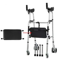 Walkers Xinjin Elderly, Folding Walking Frame with Arm Support Pad, Aluminum Alloy for Elderly Rehabilitation Auxiliary Disabled Walking Aid