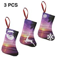 Christmas Tree and Fireplace Decoration Purple Sunset and Palm Funny for Funny Xmas Party