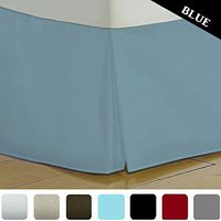 Egyptian Bed Skirt Comfortable, Long Staple Fiber Durable, 14" /Queen/Blue Colors