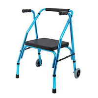 ZAIHW Two Wheeled Walker with Seat (Color : Blue)