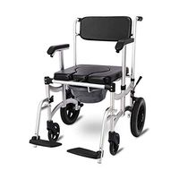 JJZXPJ Mobile Elderly Toilet Chair，Commode Chair Folding Portable Adjustable Height Shower Chair with Wheels Multi-Function Transport Toilet Commode for The Elderly, Pregnant Women
